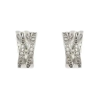 Náušnice Stříbrné náušnice kroužky se zirkony 1,4cm