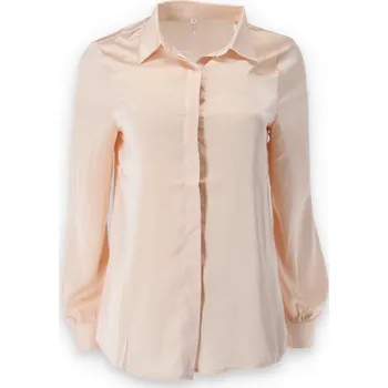 Dámská košile Košile propínací saténová 101539 barva: růžová-pudrová, velikost: XL