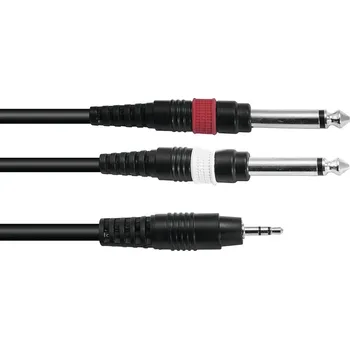 Audio kabel Kabel AC35-60 Jack 3,5 stereo - 2x Jack 6,3 mono, 6 m