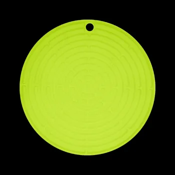 Držák na kartáček BISK Erga Basic, kulatá silikonová kuchyňská podložka 204x204x3 mm, žlutá, ERG-03749