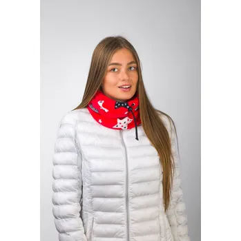Nákrčník VFstyle Fleecový nákrčník Warm hvězdičky červené