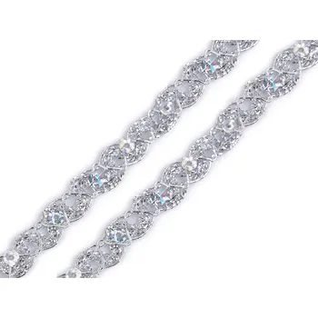 Leonský prýmek s flitry, barva 1 stříbrná