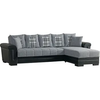 Sedací souprava Rohová sedací souprava, rozkládací s úložným prostorem Venus - šedá/černá