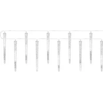 Vánoční dekorace EMOS LED vánoční girlanda – 10x rampouch, 3,6 m, venkovní i vnitřní, studená bílá