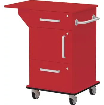 VIZITA 03 D mobilní vozík vizitový, korpus červená flamengo, čílka červená flamengo