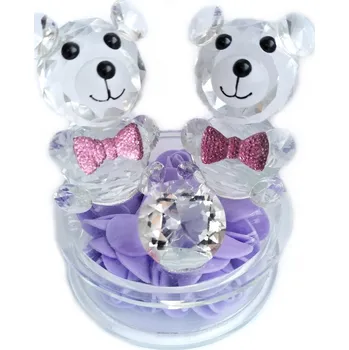 Medvídci 2 krásná dekorace / Sklo Diamant