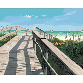 ZUTY Malování podle čísel - MOST NA PLÁŽ (ROBERT JOHNSON) Rozměr: 40x50 cm, Rámování: bez rámu a bez vypnutí plátna