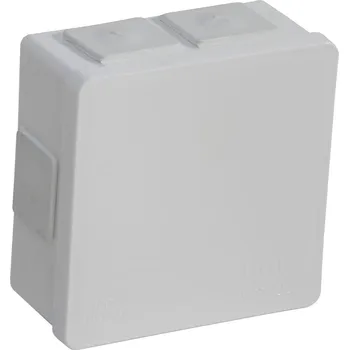 vypínač Instalační krabice 86x86 IP55 8 vstupů - gumové průchodky - víčko systém klik - bílá