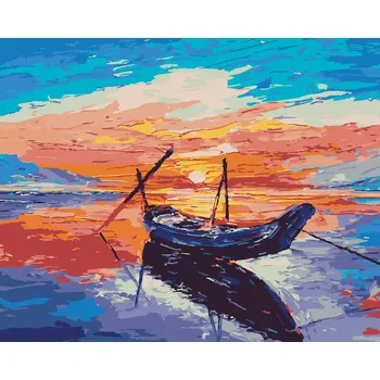 ZUTY Malování podle čísel - MALÁ RYBÁŘSKÁ LOĎKA Rozměr: 40x50 cm, Rámování: bez rámu a bez vypnutí plátna