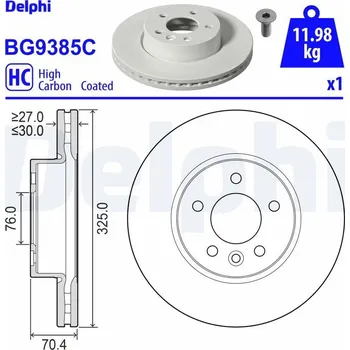 Brzdový kotouč Brzdový kotouč DELPHI BG9385C