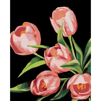 ZUTY Malování podle čísel - RŮŽOVÉ TULIPÁNY (MYROSLAVA VOLOSCHUK) Rozměr: 40x50 cm, Rámování: bez rámu a bez vypnutí plátna