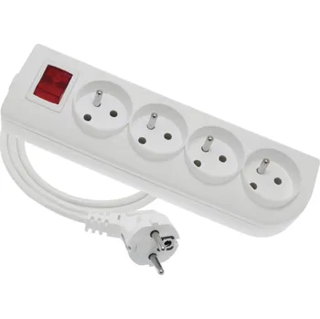 Prodlužovací kabel Elgotech Prodlužovací přívod PSN-403W/16A - 3m - 4 x zásuvka, H05VV-F 3x1,5 16A 250V, s vypínačem bílá