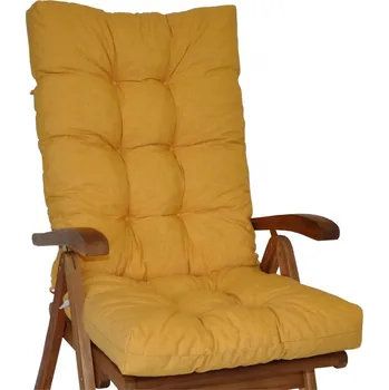 Podsedák Nábytek PEGAS Polstr na teakové zahradní křeslo vysoké - látka žlutý melír