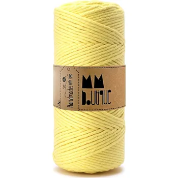 Příze MMboutique bavlněná šňůra na macramé Single twist 3mm 100m Vanilla