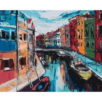 ZUTY Malování podle čísel - DOMY V BURANU Rozměr: 40x50 cm, Rámování: bez rámu a bez vypnutí plátna