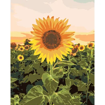 ZUTY Malování podle čísel - ÚŽASNÁ SLUNEČNICE Rozměr: 40x50 cm, Rámování: bez rámu a bez vypnutí plátna