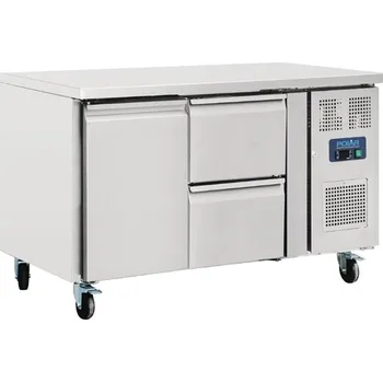 Polar jednodveřový chladicí stůl se 2 zásuvkami 228l