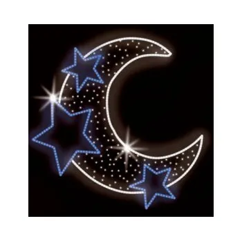 Vánoční světelný řetěz Polamp POL-1103 - 2D dekorace - Měsíček - 100 x 120 cm