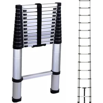 Žebřík MXM Teleskopický žebřík, ocelový 3,8m