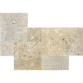 Obklad Travertin Classic mix bubnovaný 1,2cm Set 0,742 m2 neplněný