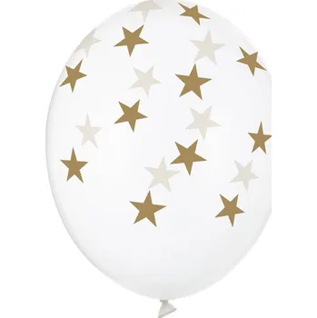 Čirý balónek s potiskem hvězd, 30cm, 6ks