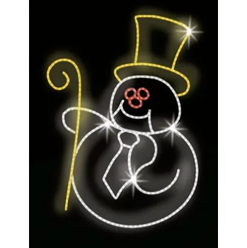 Vánoční světelný řetěz Polamp POL-0191 - 2D dekorace - Sněhulák - 110 x 90 cm