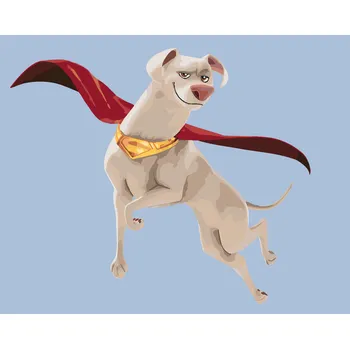 ZUTY Malování podle čísel - LÉTAJÍCÍ KRYPTO (DC LIGA SUPERMAZLÍČKŮ) Rozměr: 40x50 cm, Rámování: vypnuté plátno na rám