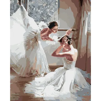 ZUTY Malování podle čísel - BALETKY VE STUDIU Rozměr: 40x50 cm, Rámování: bez rámu a bez vypnutí plátna