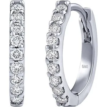 Náušnice Diamantové náušnice (0,14 ct) kruhy Aira v bílém zlatě 11mm DNN4049EGWD