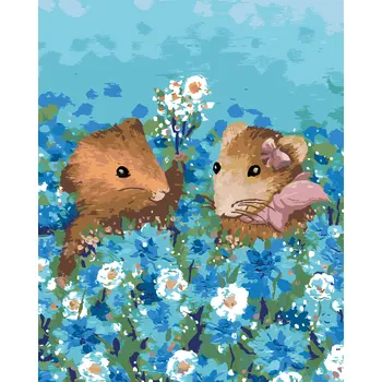 ZUTY Malování podle čísel - PÁR KŘEČKŮ V POLI Rozměr: 40x50 cm, Rámování: bez rámu a bez vypnutí plátna