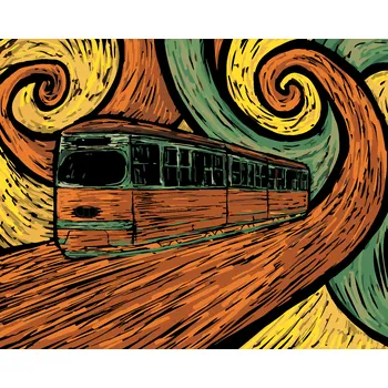 ZUTY Malování podle čísel - TRAMVAJ V IMPRESIONISTICKÉM STYLU Rozměr: 40x50 cm, Rámování: bez rámu a bez vypnutí plátna