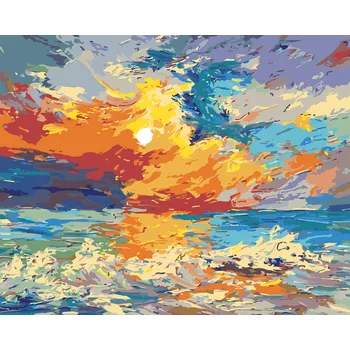 ZUTY Malování podle čísel - VÍCEBAREVNÝ ZÁPAD SLUNCE Rozměr: 40x50 cm, Rámování: bez rámu a bez vypnutí plátna