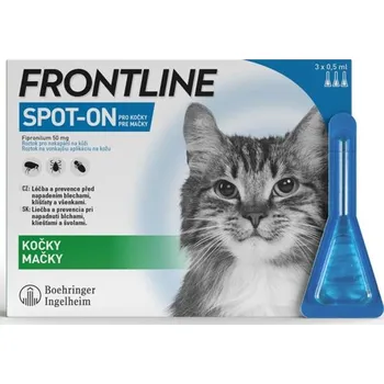 Lék na bolest, zánět a horečku Frontline spot-on cat a.u.v. sol 3 x 0,5 ml