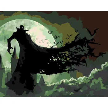 ZUTY Malování podle čísel - DRÁKULA STOJÍCÍ NA SKÁLE Rozměr: 40x50 cm, Rámování: vypnuté plátno na rám