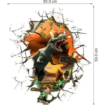 Samolepící dekorace 3D tapeta | samolepka na zeď dinosauři - 1