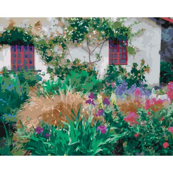 ZUTY Malování podle čísel - KVĚTINY U DOMU (DENNIS FRATES) Rozměr: 40x50 cm, Rámování: bez rámu a bez vypnutí plátna