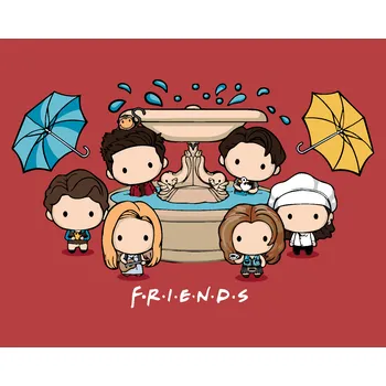 ZUTY Malování podle čísel - PŘÁTELÉ U FONTÁNY Rozměr: 40x50 cm, Rámování: bez rámu a bez vypnutí plátna