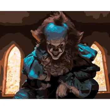 ZUTY Malování podle čísel - PENNYWISE V KOSTELE (TO) Rozměr: 40x50 cm, Rámování: vypnuté plátno na rám