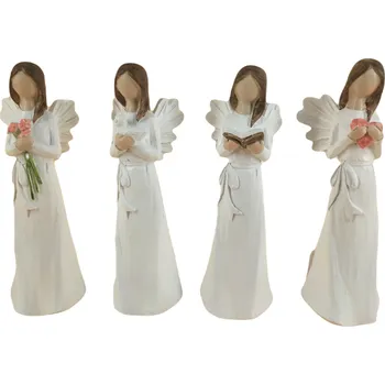 Vánoční dekorace Florservice anděl štíhlý 19 cm bílá 4 ks