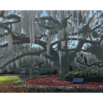 ZUTY Malování podle čísel - OBROVSKÝ STROM V PARKU (ROBERT JOHNSON) Rozměr: 40x50 cm, Rámování: bez rámu a bez vypnutí plátna