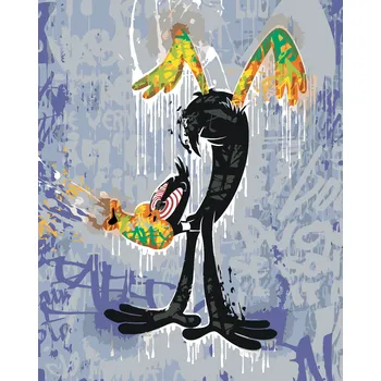 ZUTY Malování podle čísel - KAČER DAFFY GRAFFITI (LOONEY TUNES) Rozměr: 40x50 cm, Rámování: bez rámu a bez vypnutí plátna
