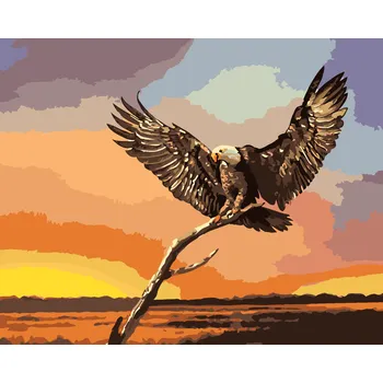 ZUTY Malování podle čísel - OREL NA VĚTVI (D. RUSTY RUST) Rozměr: 40x50 cm, Rámování: bez rámu a bez vypnutí plátna
