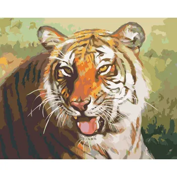 Hračka ZUTY Malování podle čísel - ODPOČÍVAJÍCÍ TYGR PORTRÉT (D. RUSTY RUST) Rozměr: 40x50 cm, Rámování: bez rámu a bez vypnutí plátna