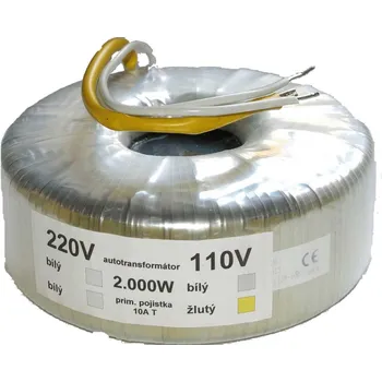 Měnič napětí Transformátor toroidní 230V/110V 2000W (Trafo 220/110V, 2000W)