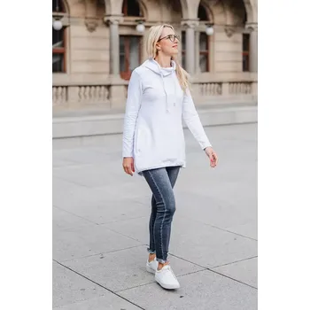 Dámské šaty Dámské teplákové mikino-šaty COMFY No.2 bílá - ČESKÁ VÝROBA - SACO2WHSM