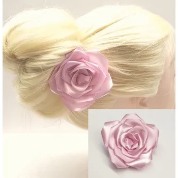 Brož Brož 3v1 růže světle růžová saténová BR016