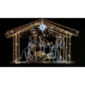 Vánoční osvětlení Polamp POL-1011 - 3D dekorace - Betlém - 250 x 400 cm