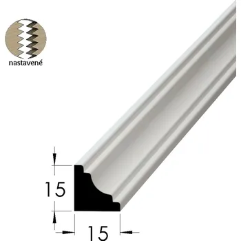 Stropní lišta Rohová vnitřní lišta - RVA 1515 SM /240 nast.
