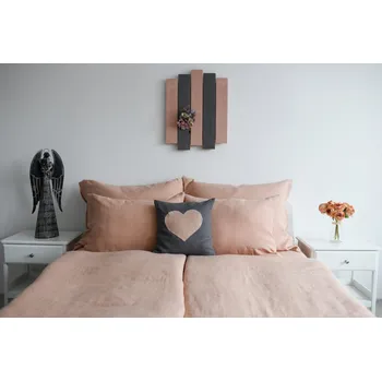 Prostěradlo Nelly Souprava lněného povlečení - světle růžová 140x200, 70x90