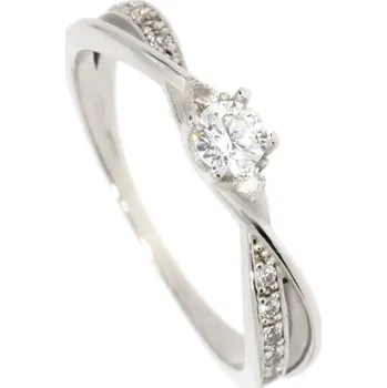 Prsten Zlatnictví Helios Zlatý prsten se zirkony Velikost: 57, Váha: 1,65g